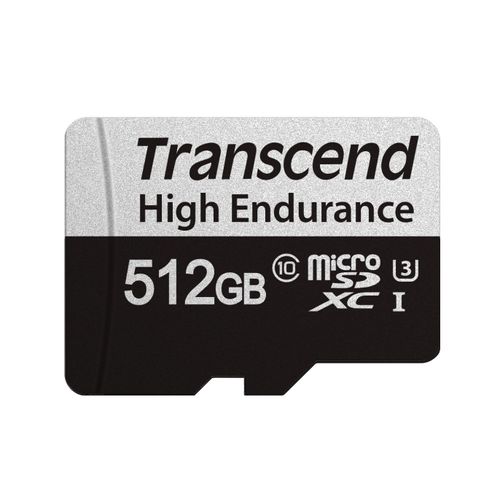 Transcend USD350V - Carte mémoire flash (adaptateur microSDXC vers SD inclus(e)) - 512 Go - UHS-I U3 / Class10 - microSDXC UHS-I
