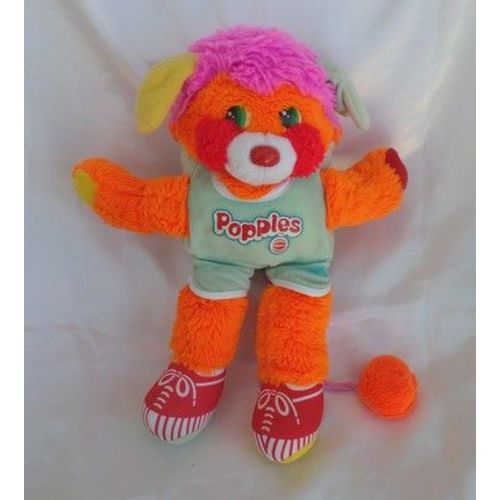 Peluche Doudou Popples Orange Basketball Vintage Mattel 1987