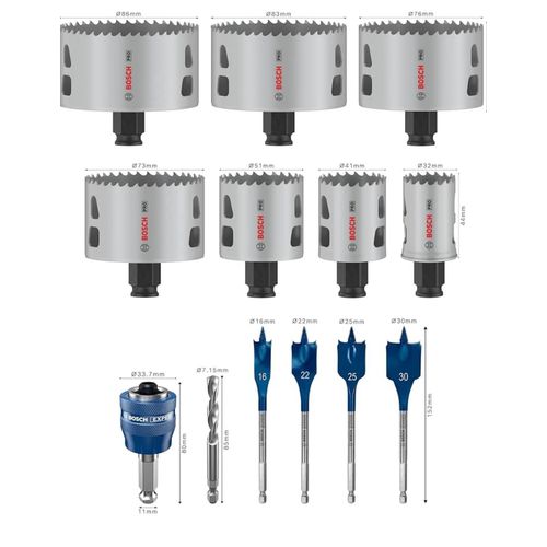 Bosch Pro Power Change Plus Lot de 13 scies cloches multi-matériaux – Bosch Pro L-Boxx