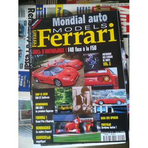 Mondial Auto Prestige 4 De 2000 Ferrari F50,F40,Dino 246 Gt,Gts,250 Gt California,288 Gto