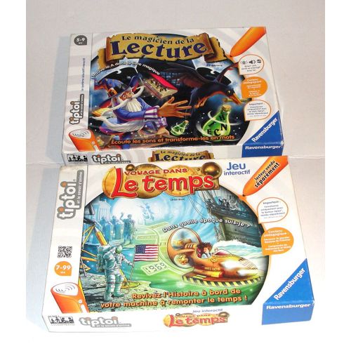 Voyage Dans Le Temps Jeu Interactif Tiptoi + Le Magicien De La Lecture - Lot 2 Jeux De Société Éducatif 1 Seul Stylo Lecteur Ravensburger