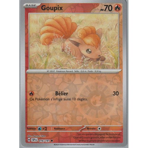 Carte Pokémon - Goupix - 016/191 - Reverse - Ev8 Etincelles Déferlantes
