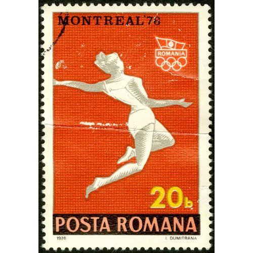 Timbre Oblitéré Posta Romana, Montreal 76, 20 B