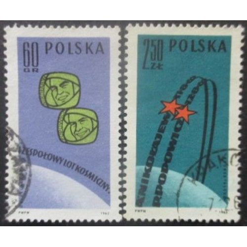 Pologne N°1209 Et 1210 Vol Spatial Oblitérés