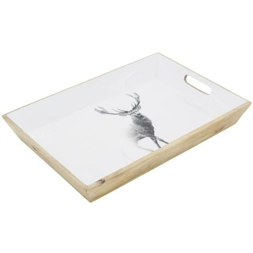 Plateau en manguier et résine Cerf Rectangulaire