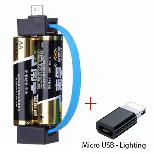 Chargeur D'urgence Universel Pour Téléphone Portable,Mini Banque D'alimentation Pour Téléphone Portable,Prise Micro Usb,Prise Type-C,62by,Normale,Aa 24.Com,2 Pièces - Type For Ios Connector