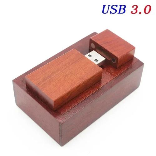 JASTER-Clé usb 3.0 en bois rouge,support à mémoire de 4gb 8gb 16gb 32gb 64gb 128gb,lecteur flash,cadeau - Type rose wood with box-128GB