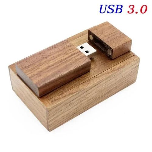 JASTER-Clé usb 3.0 en bois rouge,support à mémoire de 4gb 8gb 16gb 32gb 64gb 128gb,lecteur flash,cadeau - Type walnut with box-4GB