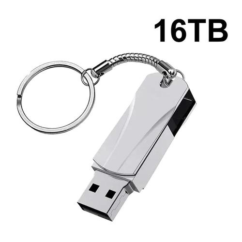 Super clé USB en métal,clé USB,clé USB,clé USB,16 To,8 To,4 To,2 To,mémoire SSD portable,USB 3.0 - Type silver 16TB