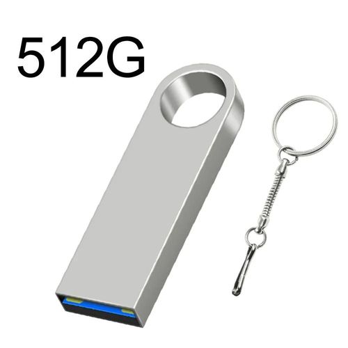 Super clé USB 3.0 en métal,2 To,1 To,512 Go,mémoire SSD portable,haute vitesse - Type Silver 512GB