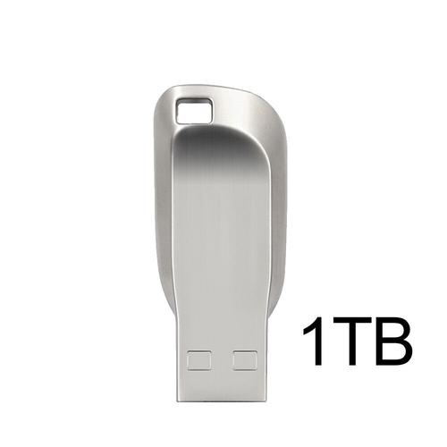 Clé USB 3.0 en métal,2 To,capacité réelle,1 To,mémoire,clé USB 512G,articles cadeaux - Type silver 1TB