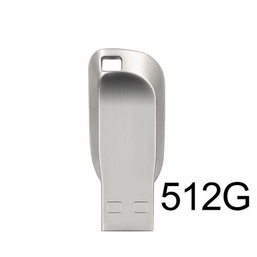 Clé USB 3.0 en métal,2 To,capacité réelle,1 To,mémoire,clé USB 512G,articles cadeaux - Type silver 512GB