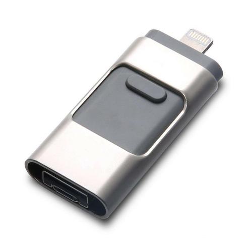 Clé USB 512 compatible iPhone,iOS,Apple,iPad,Android et PC,3.0 Go,pluie,clé USB diabétique OTG,1 To,2 To - Type Argent-1 TO