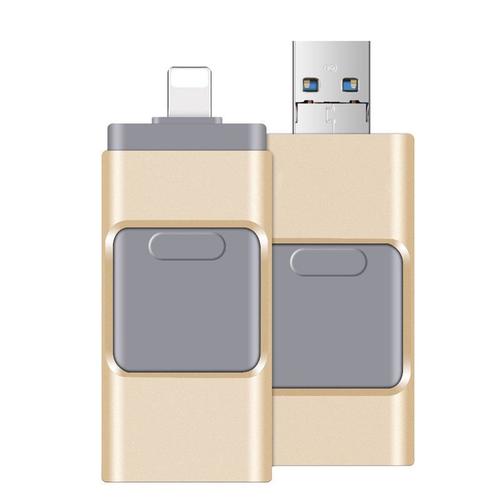 Clé USB 512 compatible iPhone,iOS,Apple,iPad,Android et PC,3.0 Go,pluie,clé USB diabétique OTG,1 To,2 To - Type Or-1 TO