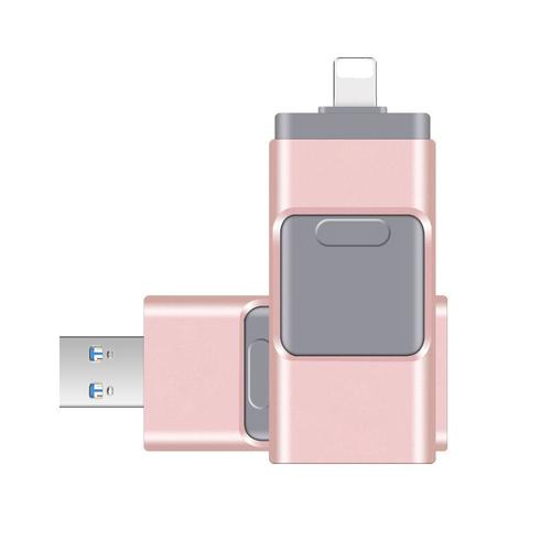 Clé USB 512 compatible iPhone,iOS,Apple,iPad,Android et PC,3.0 Go,pluie,clé USB diabétique OTG,1 To,2 To - Type Rose-2 TO