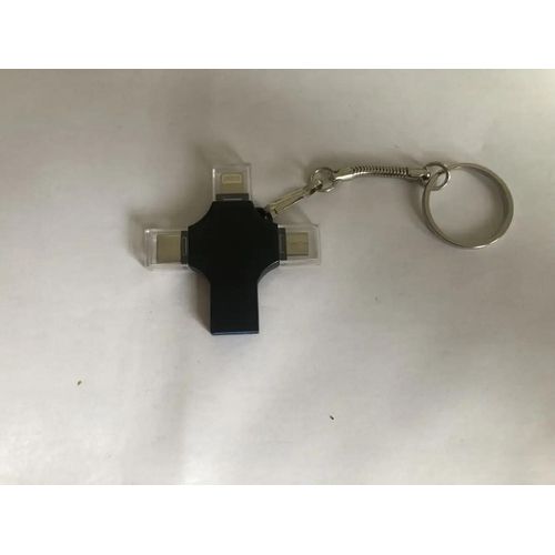Clé USB 3.0 métallique haute vitesse pour iPhone iPad Android,disque flash Vooe-C,4 en 1,16 Go,32 Go,64 Go,128 Go,256 Go,512 Go,1 To,2 To - Type Black-128 Go