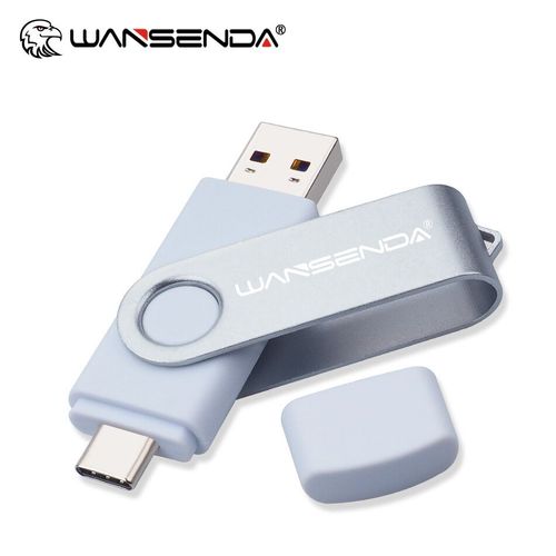 Wangenda-Clé USB 3.0 en métal de type C,2 en 1,haute vitesse,512 Go,256 Go,128 Go,64 Go,32 Go,16 Go - Type White-512 GO
