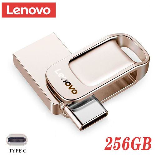 Lenovo 2TB USB Flash Clés USB 3.0 Métal Haute Vitesse Pendrive Capacité Réelle Memory Stick U Disque Pour PC Adaptateur TYPE-C - Type 256GB