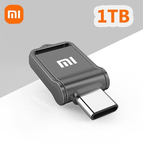 Xiaomi-Clé USB 3.0 haute vitesse,2 To,512 Go,interface de type C,utilisation pour les touristes,téléphone portable,ordinateur,clé USB en métal - Type Black 1TB