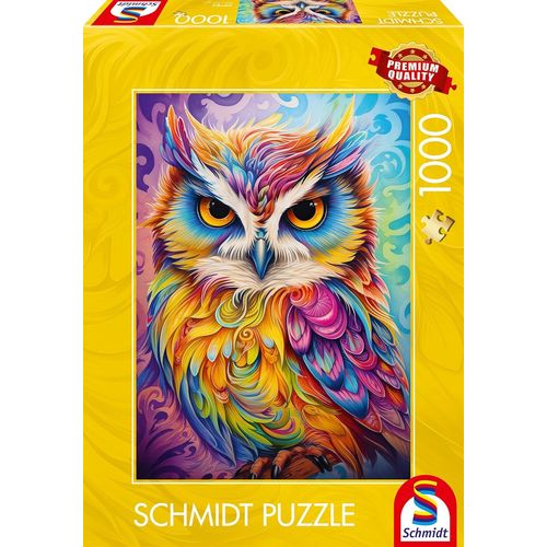 Spiele 59782 Puzzle De 1000 Pièces De Hibou En Robe De Perroquet, Multicolore