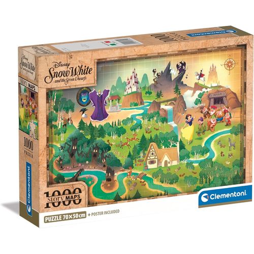 Puzzle Story Maps - The Jungle Book 1000 Pièces Puzzle Pour Adultes 14-99 Ans, Fabriqué En Italie, 39814