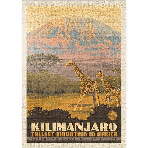 Kilimandjaro : La Plus Haute Montagne D'afrique, Poster Vintage - Premium 1000 Pièces Puzzle - Collection Spéciale De Anderson Design Group