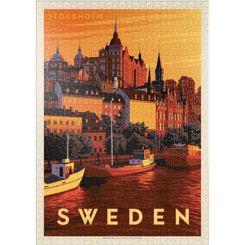 Suède : Stockholm, Affiche Vintage - Premium 1000 Pièces Puzzle - Collection Spéciale De Anderson Design Group