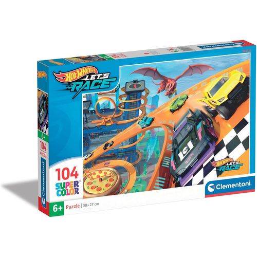 Hotwheels Puzzle 104 Pièces, Enfants 6 Ans, Puzzle Dessin Animé, Fabriqué En Italie, Multicolore - 25760