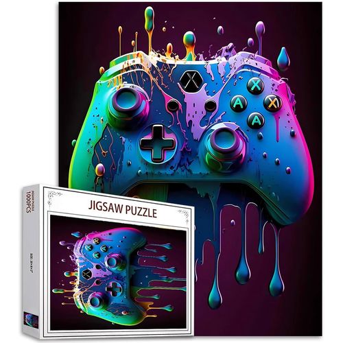 Puzzle À Thème De Jeu Pour Adultes - 1000 Pièces - Jeu Vidéo Aquarelle Puzzle Artistique - 27 X 20 Pouces Puzzle Coloré À Faire Soi-Même Pour La Décoration De La Maison Puzzle Familial Parfait