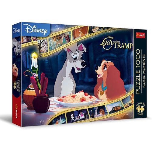 Qualité Premium Plus Puzzle Iconic Moments : La Belle Et Le Clochard - 1000 Pièces, Série De Puzzles Avec Les Personnages Préférés,Pour Adultes Et Enfants À Partir De 12 Ans