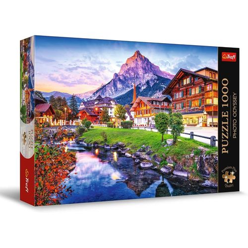 Premium Plus Quality Puzzle Photo Odyssey : Ville Des Alpes, Suisse : Village D¿Oia, Santorin - 1000 Pièces, Série De Photos Uniques, Pour Adultes Et Enfants À Partir De 12 Ans