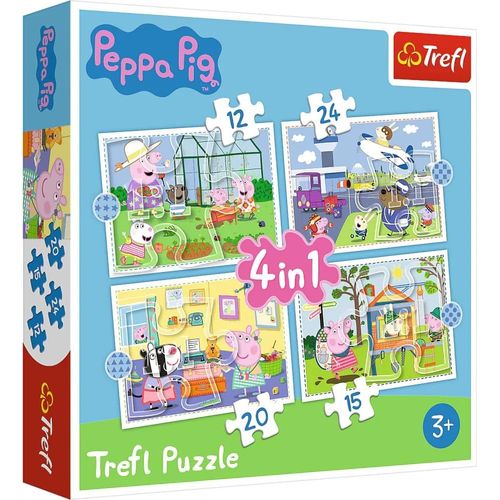 12 À 24 Pièces, 4 Ensembles, Pour Les Enfants À Partir De 3 Ans Sets Puzzle, Tr34359, Souvenirs De Vacances Peppa Pig, 28,5x20,5cm