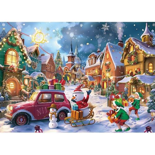 Puzzle De Noël De 1000 Pièces Pour Adultes Et Enfants, Puzzle De Chien Mignon, Joyeux Noël, Difficile Et Stimulant, Éducatif, Anti-Stress, Puzzle Jouet Joyeux Noël