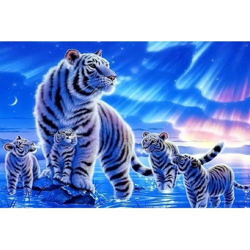 Puzzle Adulte 1000 Pièces Tigre Blanc Puzzle Classique Kit De Bricolage Jouet En Bois Cadeau Unique Décor À La Maison
