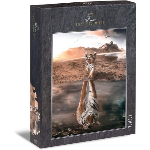 Puzzle Tigre « Grand Avenir » ¿ Puzzle Classique De 1000 Pièces, Avec Motif Animal Poétique ¿ Avec Patience Et Force, Le Bébé Tigre Devient Le Roi Des Animaux