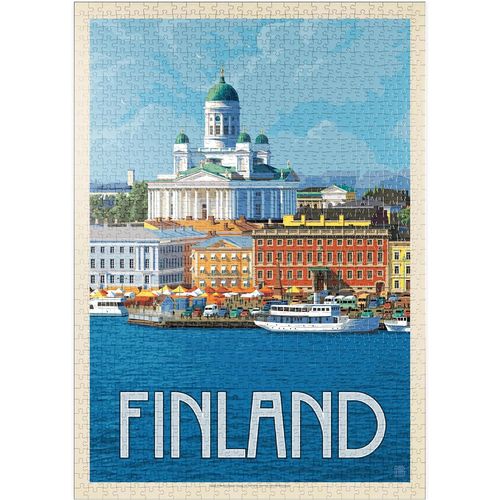 Finland : Helsinki, Affiche Vintage - Premium 1000 Pièces Puzzle - Collection Spéciale De Anderson Design Group