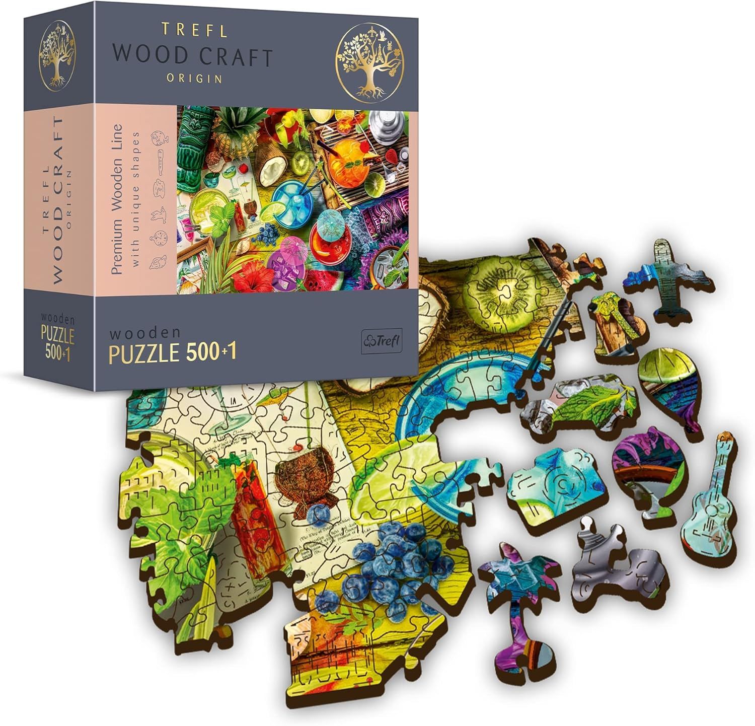 Cocktails Colorés 500+1 Pièces, Artisanat En Bois, Formes Irrégulières, 50 Figures De Voyage, Puzzle Moderne De Qualité Supérieure, Bricolage, Pour Adultes Et Enfants De Plus De 12 Ans, Tr20154