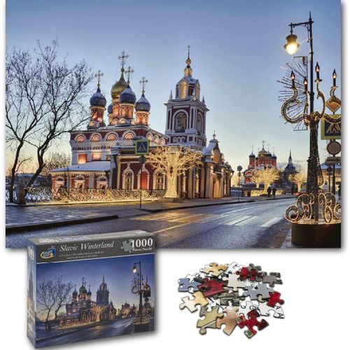 Puzzle 1000 Pieces Adulte Puzzle Paysage Europe Villes Et Monuments Impossible Casse Tete Puzzles Toy Adultes Et Enfants 14 Ans (Slavic Winterland)