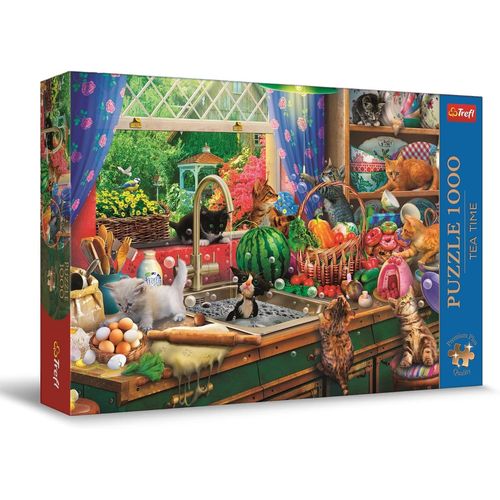 Premium Plus Quality-Puzzle Tea Time : Chatons Fripons-1000, Série D'images Nostalgiques Peintes, Pièces Parfaitement Assorties, Pour Adultes Et Enfants À Partir De 12 Ans, 10839, Multicolour