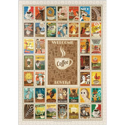Coffee Collection, Affiche Vintage - Premium 1000 Pièces Puzzle - Collection Spéciale De Anderson Design Group