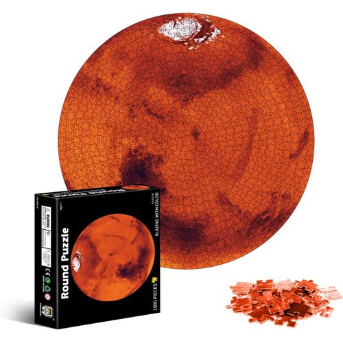1000 Pièces Puzzle Rond Créatif - Mars,Difficile Grand Puzzle Éducatif Soulagement Du Stress Jouet Pour Adultes Enfants/Adultes Adolescents Jouant À La Maison Divertissement (65cm)