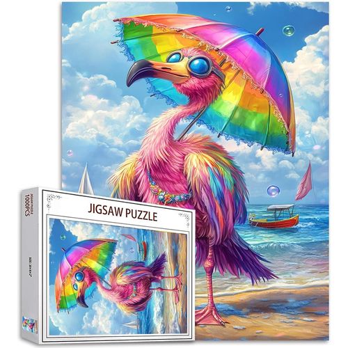 Puzzles D'animaux De Plage Pour Adultes - 1000 Pièces Puzzle De Poulet Mignons Pour Les Soirées De Jeu Puzzle D'art Unique Pour Les Activités Familiales Exigeantes Puzzle Artisanal - Cadeau De