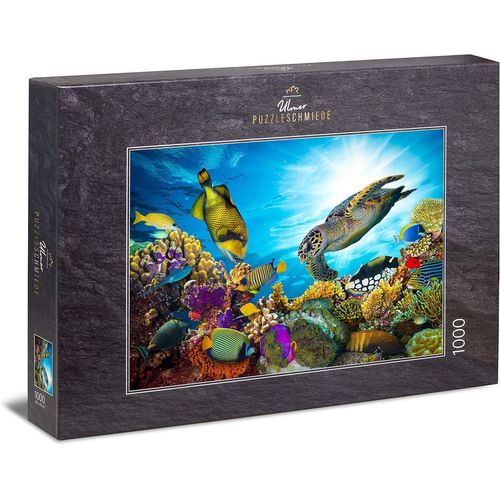 Puzzle Sous L'eau: Puzzle 1000 Pièces - Monde Sous-Marin Avec Tortue De Mer, Poissons Et Coraux