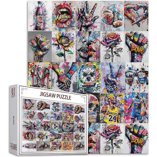 Banksy Lot De 1000 Puzzles Pour Adultes, Street Art, Graffiti, Colorés, Diy Divers Graffitis, Pour La Maison, Décoration Murale, Art Familial, Parfait Pour Les Soirées De Jeu, 50 X 70 Cm
