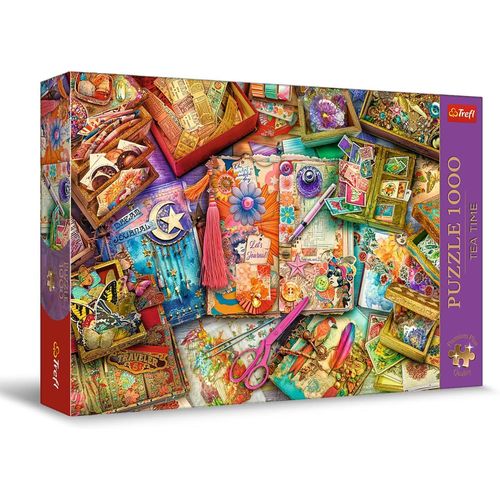 Premium Plus Quality Puzzle Tea Time : Bureau De Journaliste - 1000 Pièces, Série D'images Nostalgiques Peintes, Pièces Parfaitement Assorties, Pour Adultes Et Enfants À Partir De 12 Ans