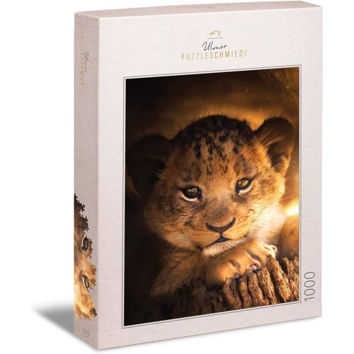 Puzzle Petit Prince - Superbe Puzzle Pour Enfants Animaux De Compagnie De 1000 Pièces - Le Petit Lion Regarde La Lumière Du Soleil En Afrique