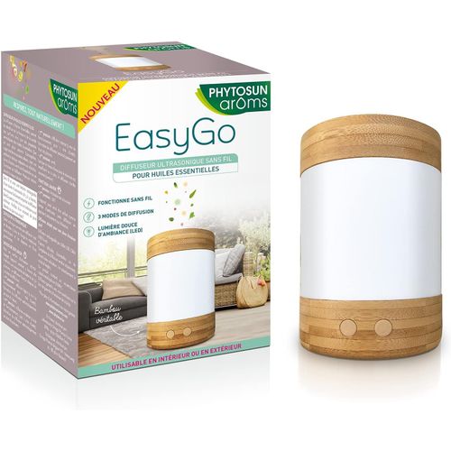 Phytosun Arôms ¿ Diffuseur D'huiles Essentielles Sans Fil Ultrasonique - Easygo - Nomade, Fonctionne Sur Batterie 