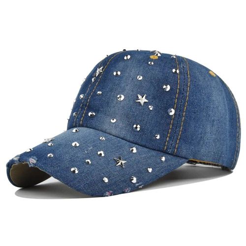 Casquette De Baseball En Denim Pour Homme Et Femme,Chapeau Délavé,Vintage,Rivet,Étoile,Pare-Soleil,Snapback,Couple,Été,Extérieur,Décontracté