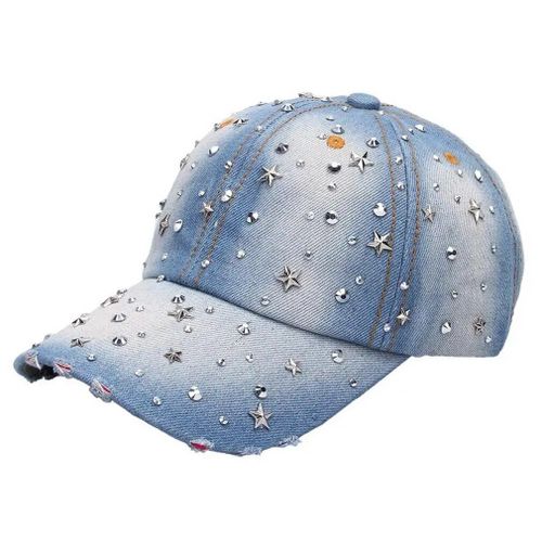 Casquette De Baseball En Denim Pour Homme Et Femme,Chapeau Délavé,Vintage,Rivet,Étoile,Pare-Soleil,Snapback,Couple,Été,Extérieur,Décontracté