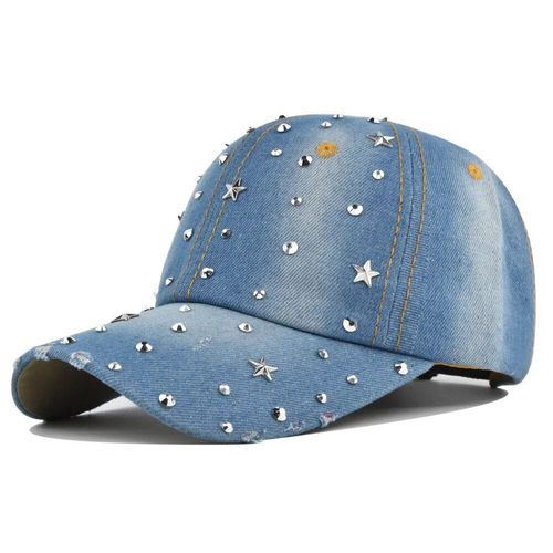 Casquette De Baseball En Denim Pour Homme Et Femme,Chapeau Délavé,Vintage,Rivet,Étoile,Pare-Soleil,Snapback,Couple,Été,Extérieur,Décontracté